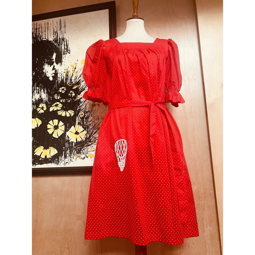 True Vintage Red Polka Dot Dress